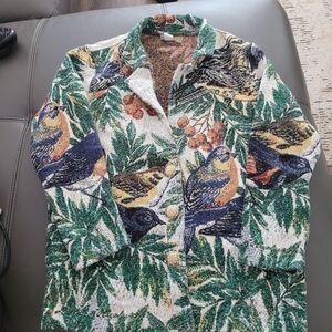Floral Bird Print Blazer
